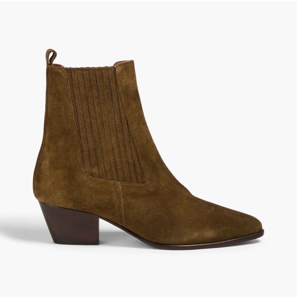 SANDRO Amelya Suede Ankle Boots Women’s Size‎ 36 Kaki NWT Western Style